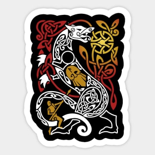 Fenrir at Ragnarok Norse Mythology Design Sticker